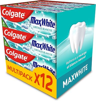 Max White Kristalle, weiße Zahnpasta, 12 x 75 ml