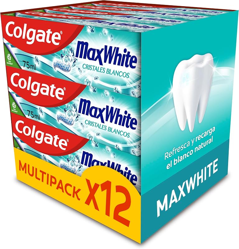 Max White Kristalle, weiße Zahnpasta, 12 x 75 ml