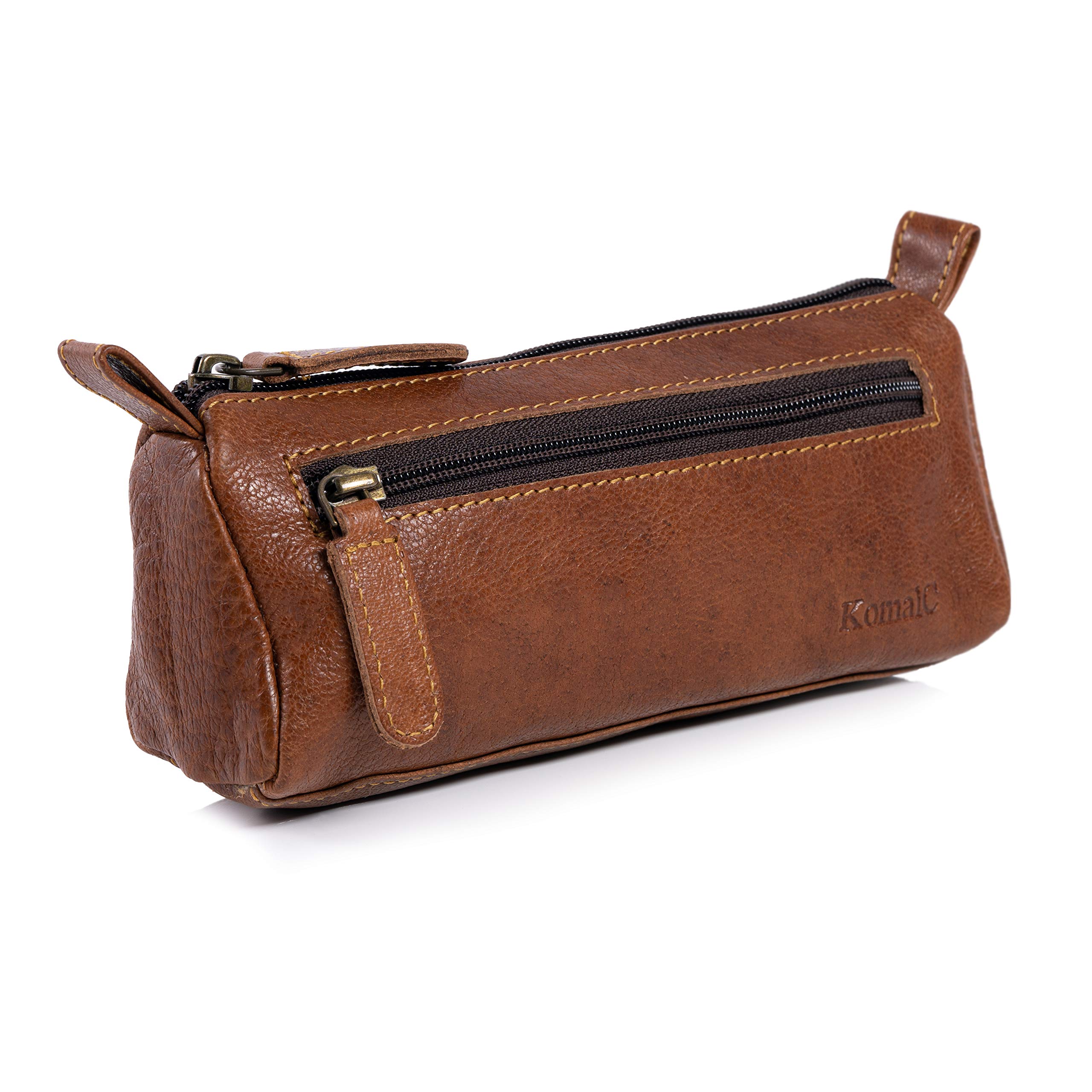 KomalC Pen Pencil Pouch Craft Tool Kit for Office Business Work for Men Women Marker Color Brush Bag for Artist (Brown)