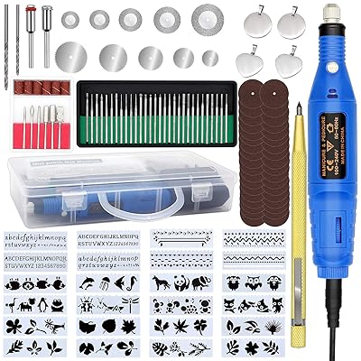 Engraving Tool Kit, PETUOL 123PCS Multifunctional Wired Rotary Engraver Pen DIY Miniature Sander Tool Sets, Suitable for Polishing Metal, Glass, Ceramics, Plastic, Wood, Jewelry, Nails