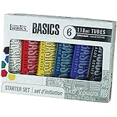 Liquitex BASICS Acrylic Paint Set, 6 x 118ml Tube Paint Set, Assorted Color, 3.9 Fl Oz (Pack of 6)