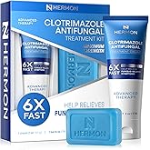 Hermon Clotrimazole Antifungal Treatment Cream & Soap Kit: Antifungal Cream for Athletes Foot, Jock Itch, Ringworm with Anti Fungal Soap - Relieves Itching Burning Cracking - 57g Tube / 113g Bar