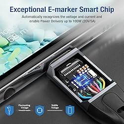 10FT USB C 3.2 Gen2x2 Cable 100W 20Gbps 90 Degree
