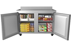 KoolMore FWT-2D-12C Commercial, Freezer Double Door, Stainless Steel