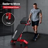 YOLEO Adjustable Weight Bench Commercial Decline/Flat/Incline 90 Positions view 3