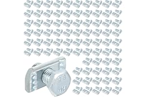 Yaocom 80 Pcs Channel Nut and 1/2 x 15/16 Bolt for All 1-5/8 Strut Channel, Galvanized Plating Steel Screws for Use in Construction, Industry, Construction Sites, Factories