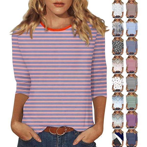 slqdgmryz 3/4 Sleeve Tops for Women Henley Raglan Notched V