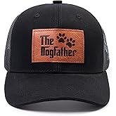 68LDROOTER The Dogfather Trucker Hat for Men, Best Dog Dad Gifts, Adjustable Mesh Back Baseball Cap, Idea