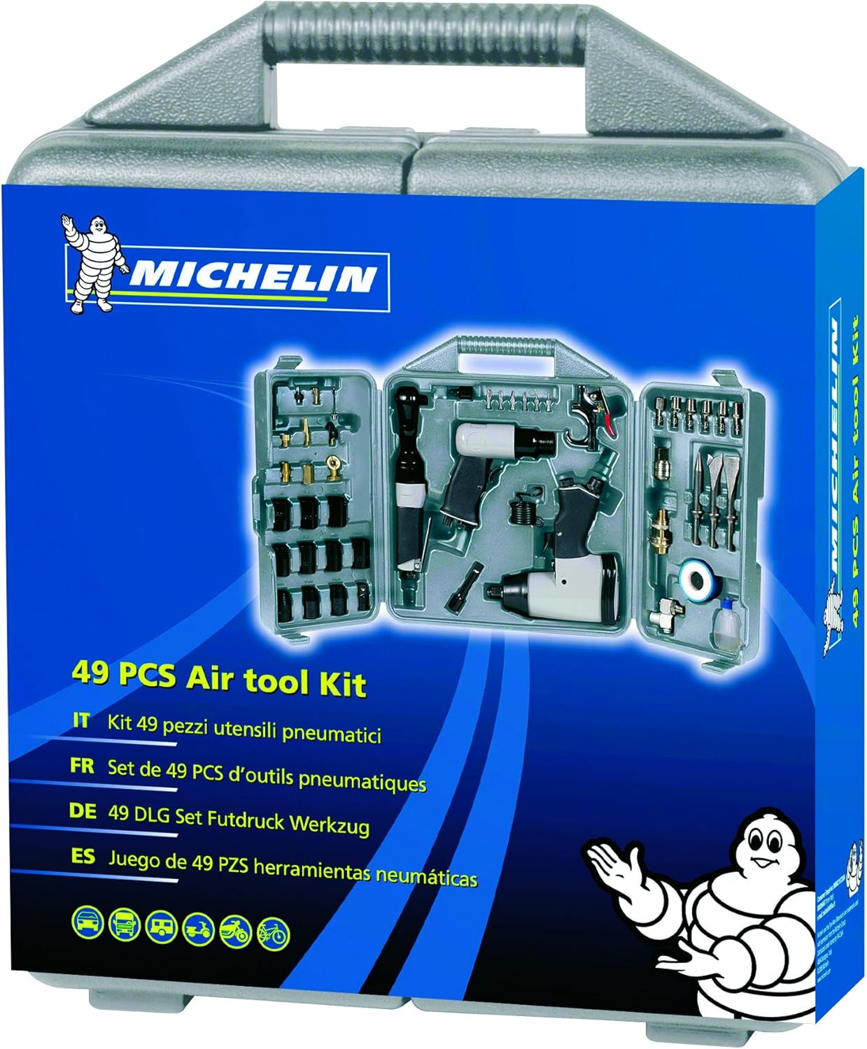 Michelin Ca 6010960000 Ca 6010960000 Kit De Herramienta Neumatica 49 Pzs Gris Amazon Fr Bricolage