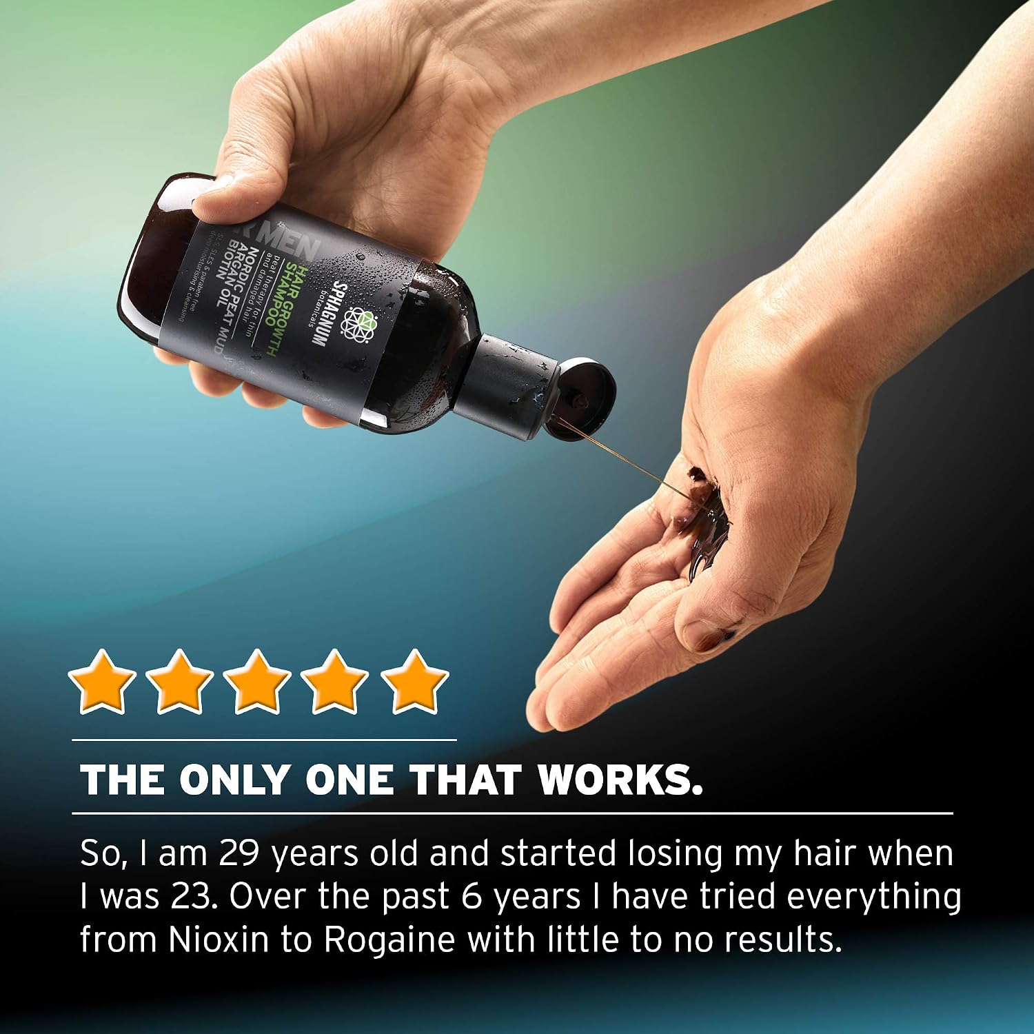 Hair Growth Shampoo For Men, Natural Biotin Boost with Argan Oil and Peat Mud - Image 3