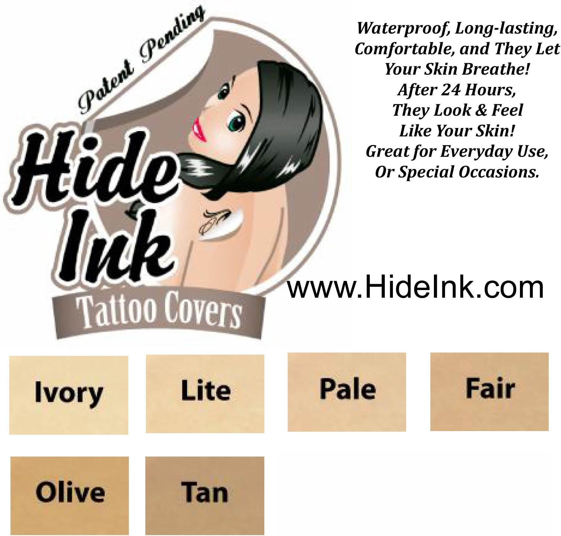 Hide Ink Tattoo Covers Lighter Colors Sample Pack by Hide Ink