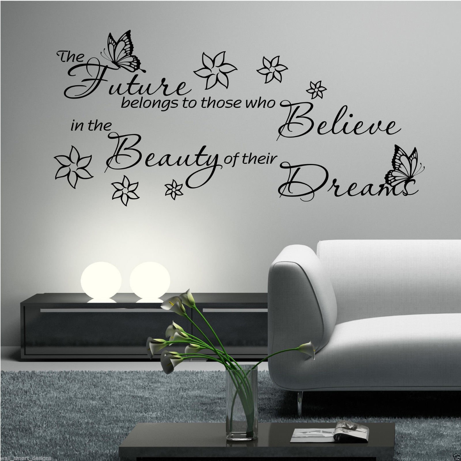 DREAM BELIEVE FUTURE Wall Art Sticker Lounge Room Quote Decal Mural Transfer WSD471