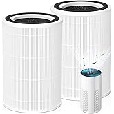 HAP604 Replacement Filter for ECOSELF HAP604 Air Purifier, 3-In-1 Air Filter Filtration with HEPA and Activated Carbon, 2 Pack, White