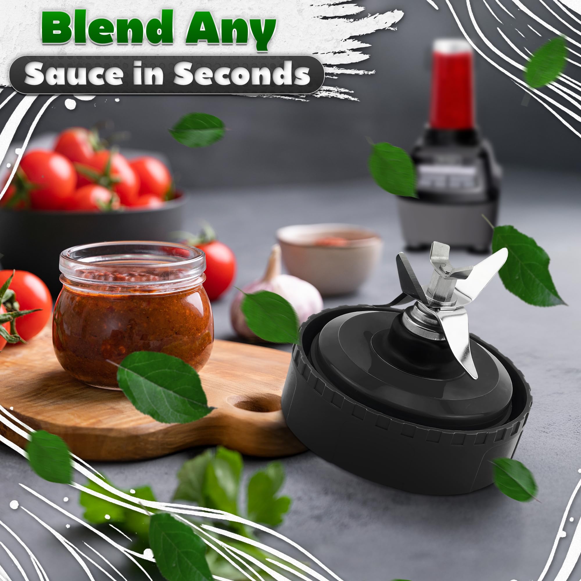 Ninja Blender Blade Replacement 6 Fin Male – Ninja Single Serve Blender Blade, 3.35” Stainless Steel for Smooth Blending, Compatible with BL770W/770BRN/740/770A/780C, 30/BL770/780/773CO/771/772 & more