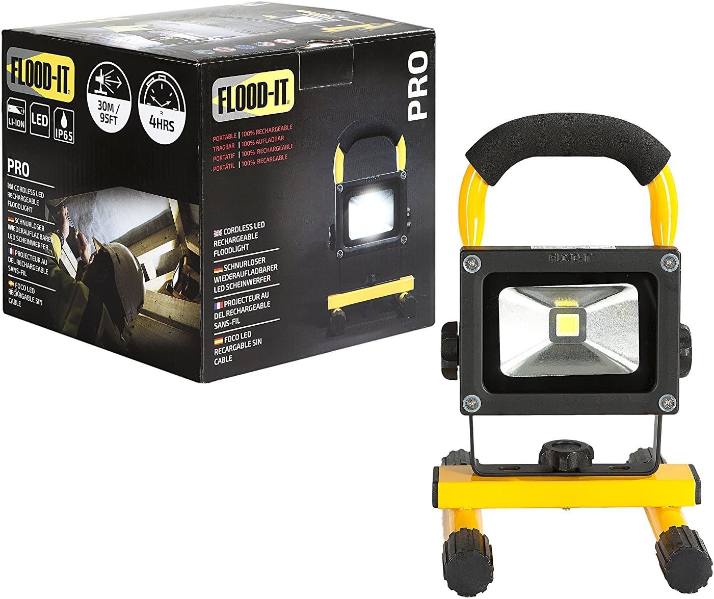 FLOODIT TK10YCW Portable PRO 10W 4 Hour Rechargeable Cordless Light