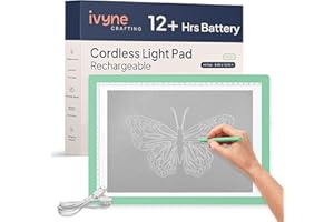 iVyne Rechargeable A4 Light Pad for Tracing & Weeding - LED Light Board for Weeding Vinyl - for Cricut Vinyl Weeding Tools - Ultra-Thin & Portable - Perfect for Artists & Crafters - Green