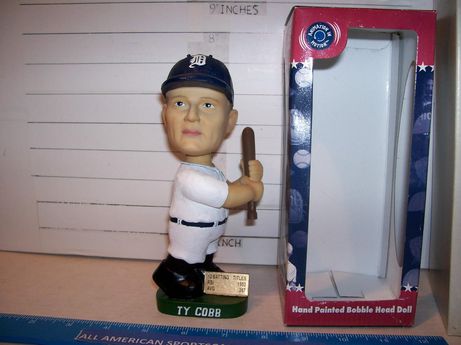 2001 AGP COOPERSTOWN COLLECTION TY COBB BOBBLEHEAD DETROIT TIGERS MINT