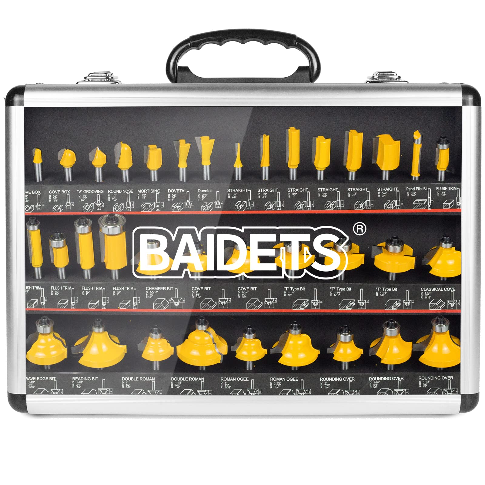 Router Bits Set 1/4 Shank - BAIDETS 35PCS Router Bit 1/4 Inch Shank Kit T Shape for Carpenter Woodworking