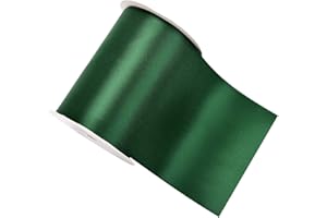 YAMA Double Face Satin Ribbon Roll - 4 inch Wide Solid Color Craft Ribbon, Great for Chair Sash,Making Bow, Sewing and Wedding Bouquet- 5 Yard/Spool, Green