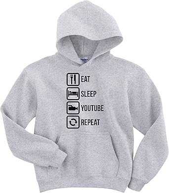 Amazon Com Dalesbury Eat Sleep Youtube Repeat Funny Hoodie Sweater Clothing
