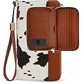 Sunpour Large Travel Wallet for Women,RFID Zipper Wallet with AirTag Slot,Passport Holder Clutch with Wristlet