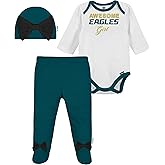 Gerber NFL baby girls 3 Pack Bodysuit Registry Gift Set Footed Pant and Cap