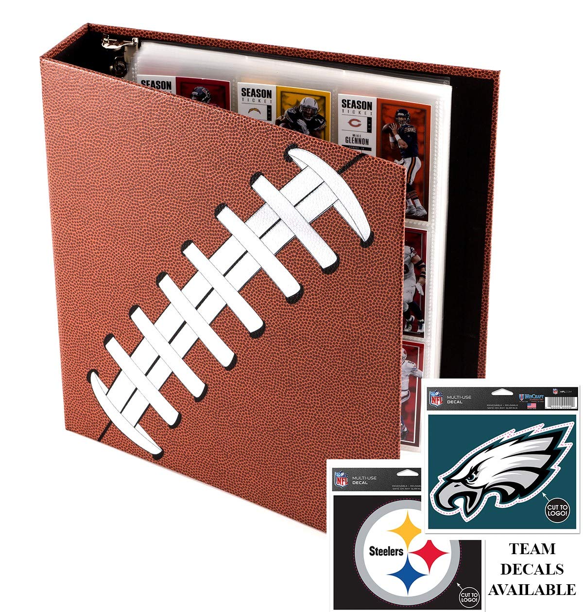 Pigskinz 3 Ring Football Binder Embossed Paper Looks and Feels Like