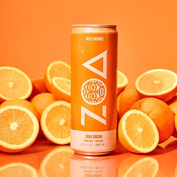 ZOA ZERO SUGAR ENERGY DRINKS – WILD ORANGE | HEALTHY ENERGY FORMULA WITH NATURAL CAFFEINE, DAILY VITAMIN C, ESSENTIAL B-VITAMINS | GLUTEN-FREE, KETO FRIENDLY | 12 OUNCE CANS (PACK OF 12)