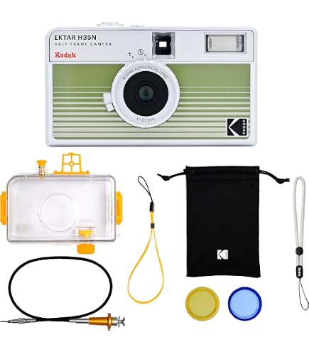 Canboc Étui de transport pour appareil photo Kodak EKTAR H35/M35/H35N/F9/M38 demi-cadre, sac pour appareil photo point and shoot, poche zippée en maille pour film, piles, câble USB, noir (étui Canboc Étui de transport pour appareil photo Kodak EKTAR H35/M35/H35N/F9/M38 demi-cadre, sac pour appareil photo point and shoot, poche zippée en maille pour film, piles, câble USB, noir (étui