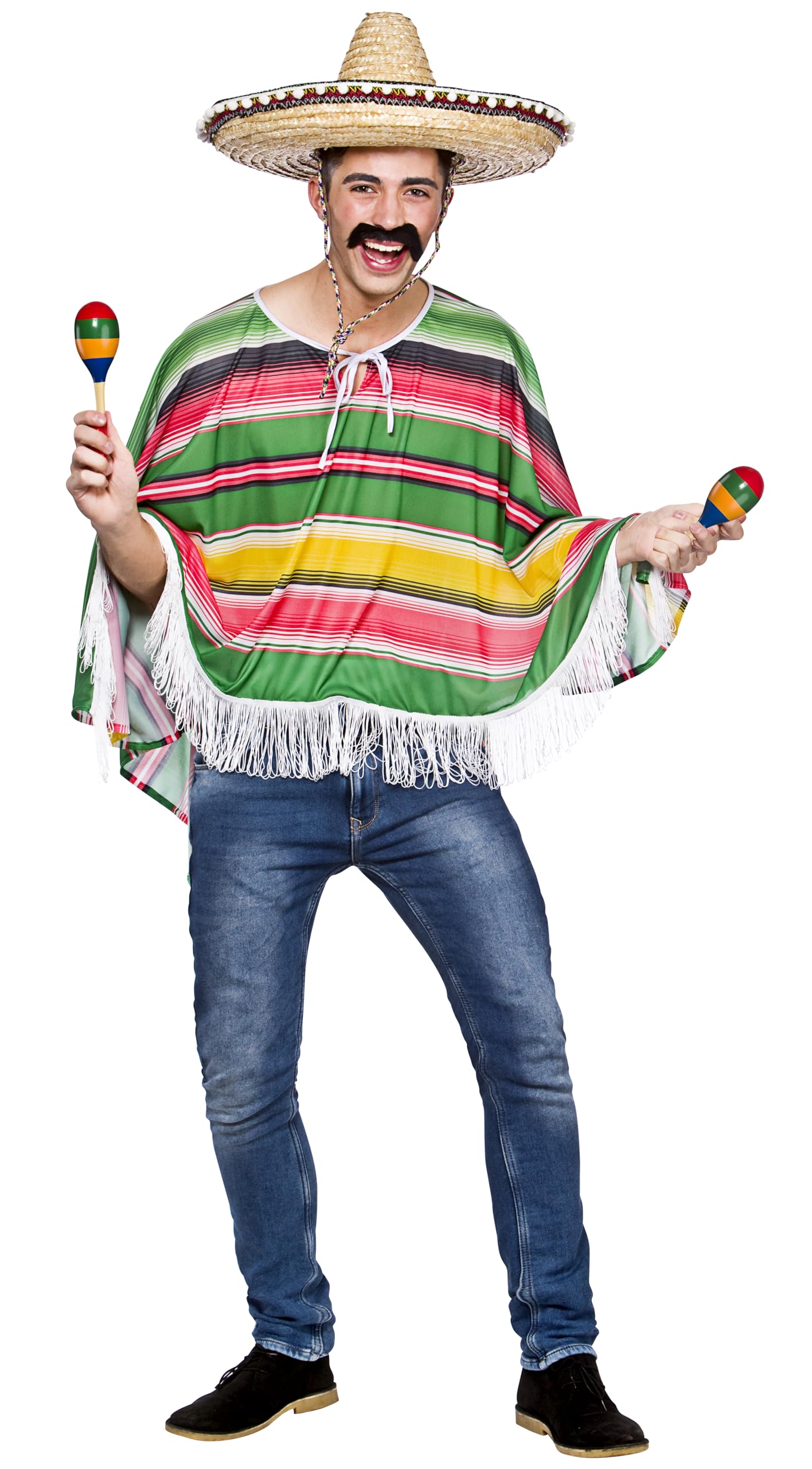 Wicked Costumes Adults Mexican Poncho Fancy Dress Costume - One SIze