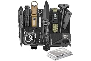 TRSCIND Gifts for Men Dad Husband Him, Christmas Stocking Stuffers Birthday Gifts Idea for Boyfriend Man, Survival Kit 14 in 1, Survival Gear and Equipment, Fishing Hunting Camping Accessories, Cool Gadgets