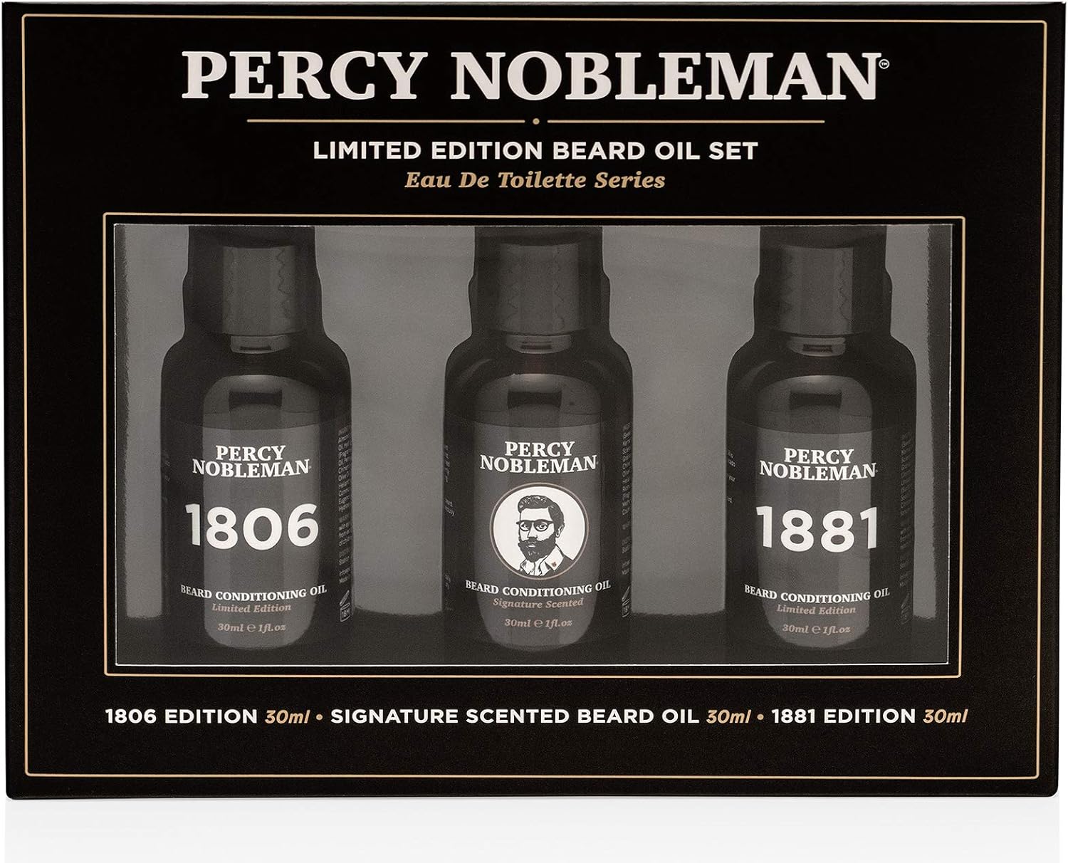 Percy Nobleman Limited Edition Beard Oil Set A Limited Edition Gift Set Containing Three Differently Scented Beard Oils 3 X 30ml Amazon Co Uk Beauty Percy Nobleman Limited Edition Beard Oil Set A Limited Edition Gift Set Containing Three Differently Scented Beard Oils 3 X 30ml Amazon Co Uk Beauty
