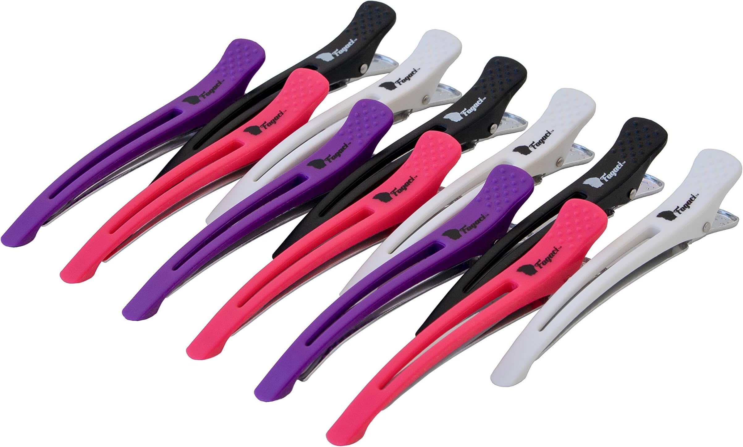 Fagaci Hair Clips | 12 Hair Clips for Styling and Sectioning with Silicone Band | Professional Hair Clips for Women - Salon Hair Clips and DIY Accessories - Durable, Anti-Slip