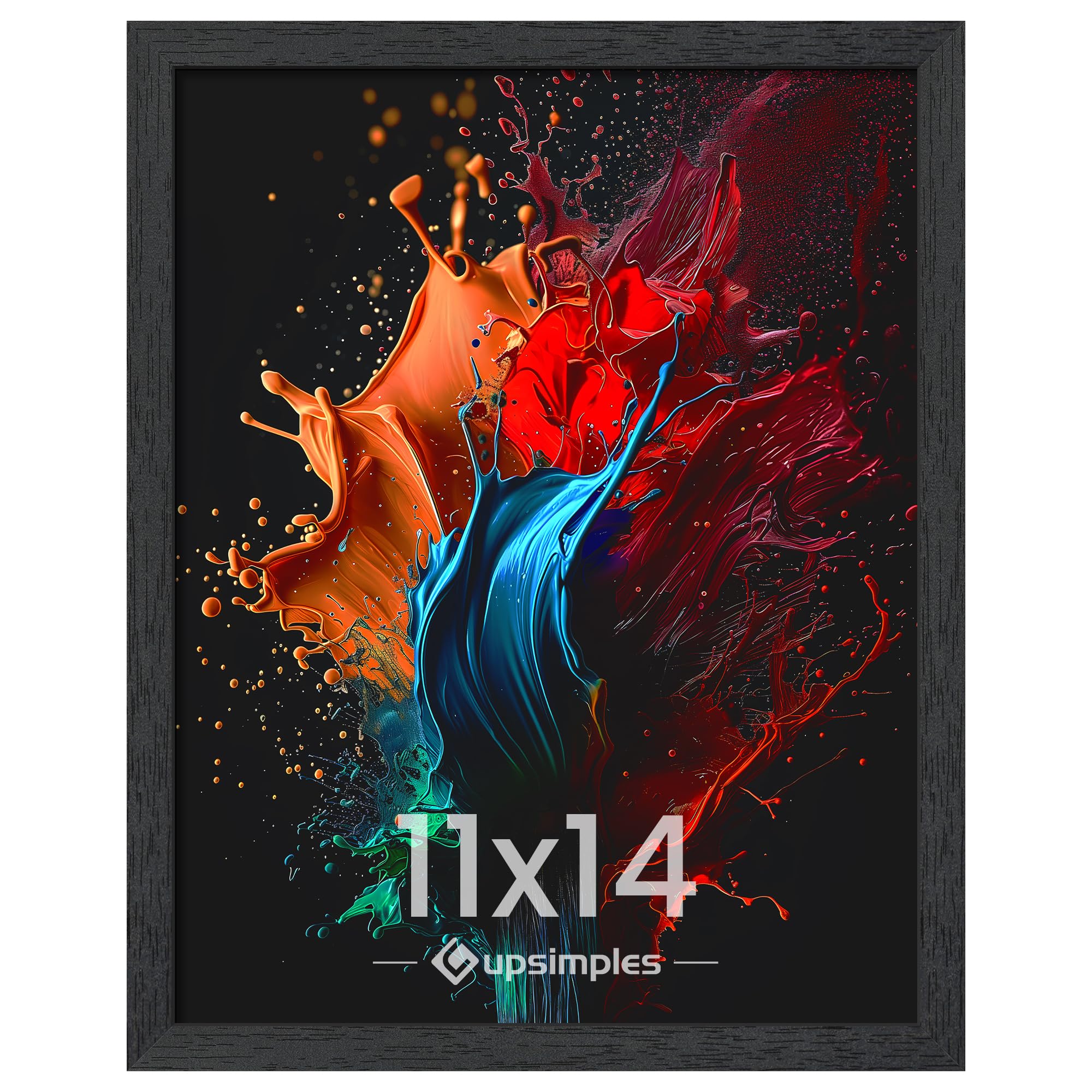 Photo 1 of upsimples 11x14 Picture Frame, Wall Gallery Photo Frames with Engineered Wood, Black 1 Pack