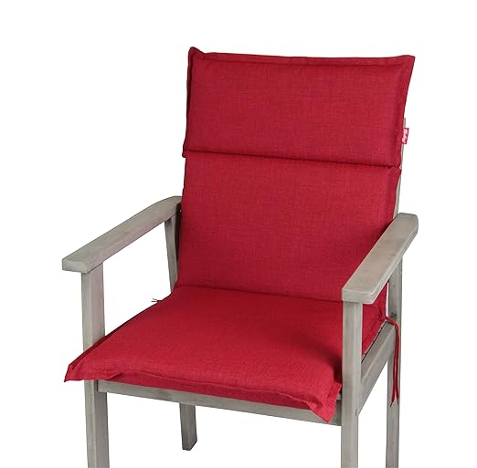 Herlag Clara Polsterauflage Niedriglehner für Gartenmöbel (Farbe rot, Füllung 100% PU Schaumstoff),