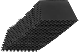 EVA Foam Mat Tiles 24-Pack - 96 SQ FT of Interlocking Padding for Garage, Playroom, or Gym Flooring - Exercise Mat or Baby Playmat by Stalwart (Black)