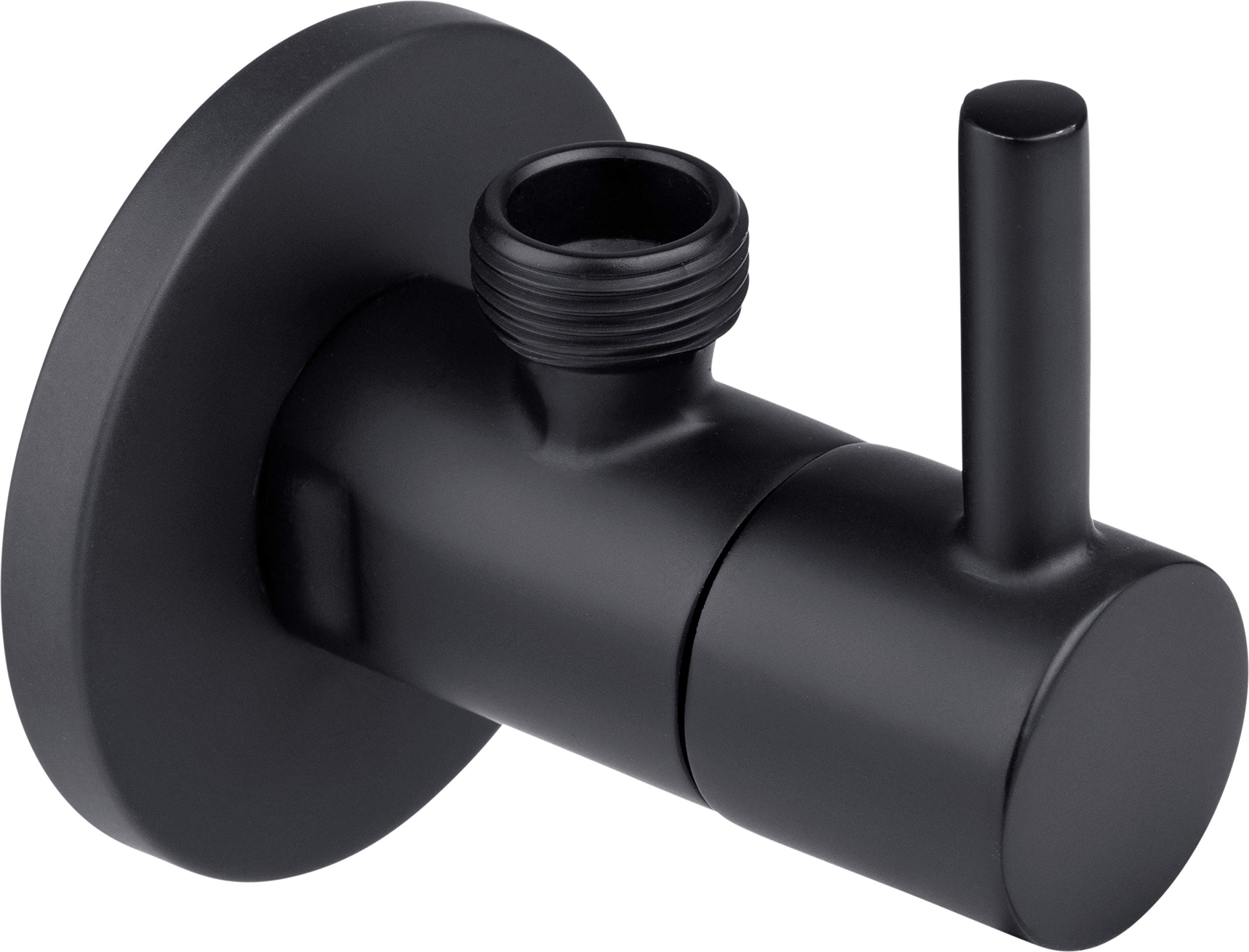 Cornat Designer Angle Valve - 1/2 Inch External Thread Wall Connection - 3/8 Inch Tap Connection - with Handle - Made of Brass - Chrome-Plated/Angle Control Valve / T317005