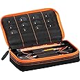 Casemaster Plazma Dart Case for Soft and Steel Tip Darts, Holds 3 Darts and Features Built-In Storage Tube and Pockets for Flights, Tips, Shafts, and Personal Items