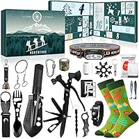 MOVINPE Survival Kits Advent Calendar 2025, 24 Days of Emergency Survival Gear Tools for Men & Teenage Boys – Camping, Hiking