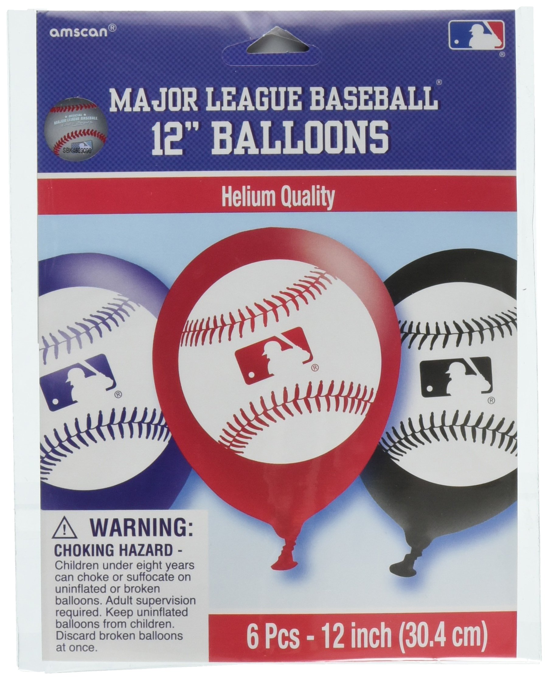 Vibrant Red & White Rawlings Major League Baseball Latex Balloons - 12" (12 Packs of 6) - Perfect for Game Day, Celebrations & Sports-Themed Parties - Total of 72 Pc