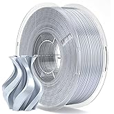 ELEGOO Silk PLA Filament 1.75mm Silver Grey 1KG, 3D Printer Filament Dimensional Accuracy +/- 0.02mm, 1kg Plastic Spool(2.2lbs) 3D Printing Filament Fits for Most FDM 3D Printers