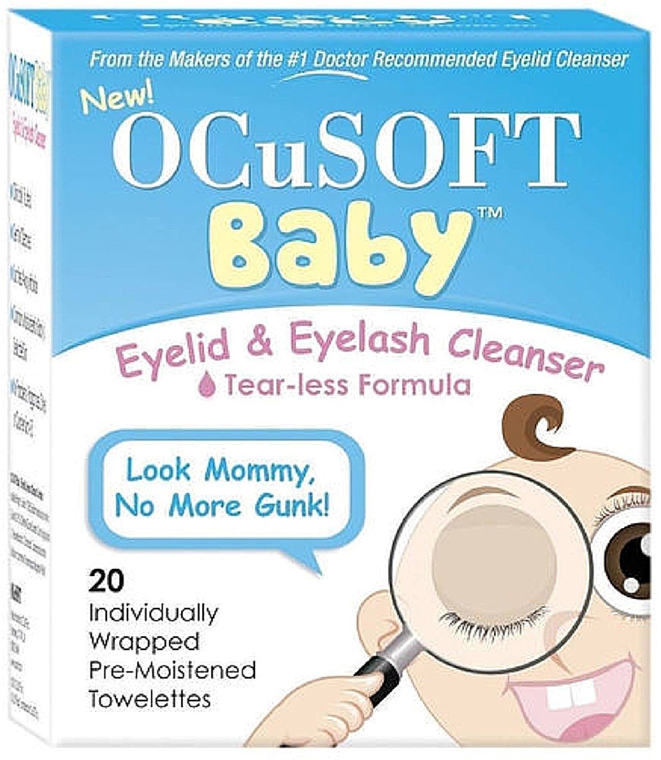OCuSOFT Baby Eyelid and Eyelash Cleanser PreMoistened Pads 20 Count