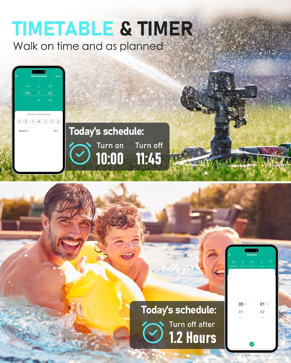 GreenSun Outdoor Stromzähler für Balkonkraftwerk, IP44 WLAN Steckdose mit Einspeisezähler & Strommessung, Smart Life App, Zeitschaltuhr, Alexa/Google, PV 16A, 2,4 GHz 5