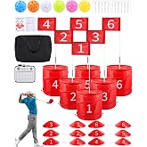 HOTWIND Backyard Golf Yard Games 6 Hole No Clubs Portable with Carry Bag | Great for lawn, beach &amp; backyard；Play Anywhere: Yards, Beach, Park &amp; Backyard