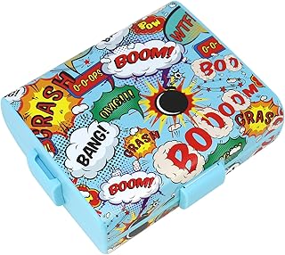 com-four® Brotdose im Comic-Design für unterwegs - Lunchbox mit Trennwänden - Frühstücksbox 19,5 x 17,5 x 6,5 cm (01 Stück - Comic)