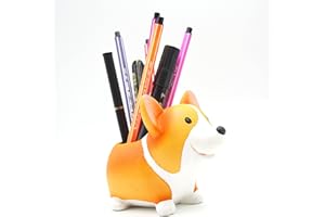 MONMOB Creative Corgi Pen Pencil Brush Holder Pot Stylish Storage Container Desk Accessories Organizer Decoration Succulent Plant Pot Office School Gift