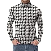 Poriff Men's Turtleneck Tops Fleece Lined Pullover Thermal Long Sleeve Casual Slim Fit Basic Sweater