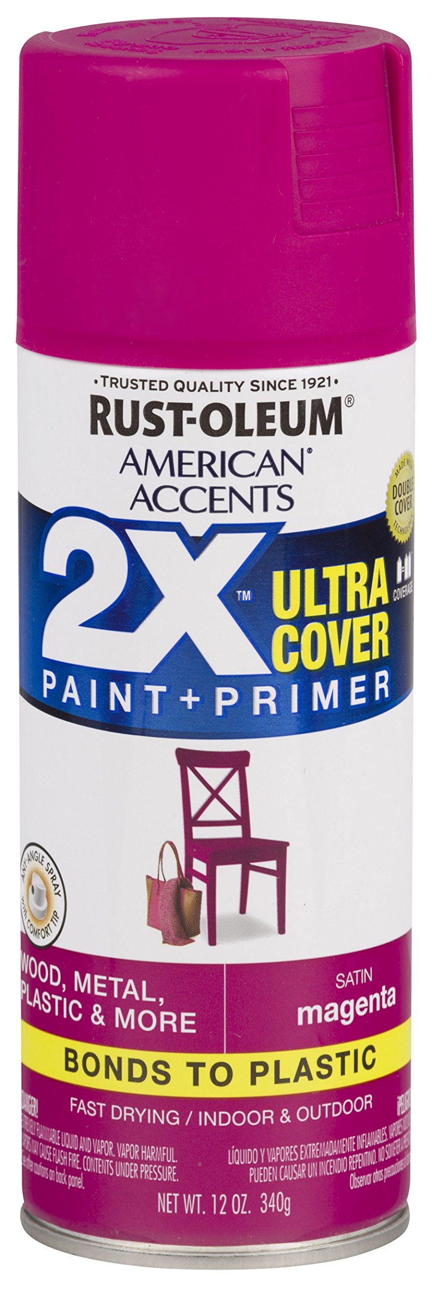 Rust-Oleum 327949-6 PK American Accents Spray Paint, 12 Ounce (Pack of 6), Satin Magenta, 72 Ounce