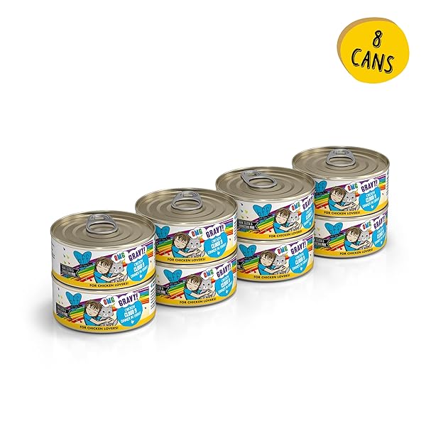 WERUVA B.F.F. OMG – BEST FELINE FRIEND OH MY GRAVY!, CHICKEN CLOUD 9 WITH CHICKEN IN GRAVY, 5.5OZ CAN (PACK OF 8)