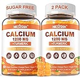 Calcium Gummies with Turmeric for Women & Men - Calcium 1200mg with Vitamin D3 K2 B12 5000 IU & Zinc, Suger-Free Calcium Supplement for Bone, Muscle Strength & Immune Support - Vegan(120 Count)